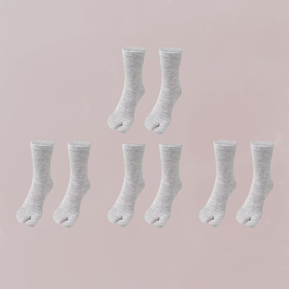 chaussettes tabi grises quatre paires design japonais confort moderne