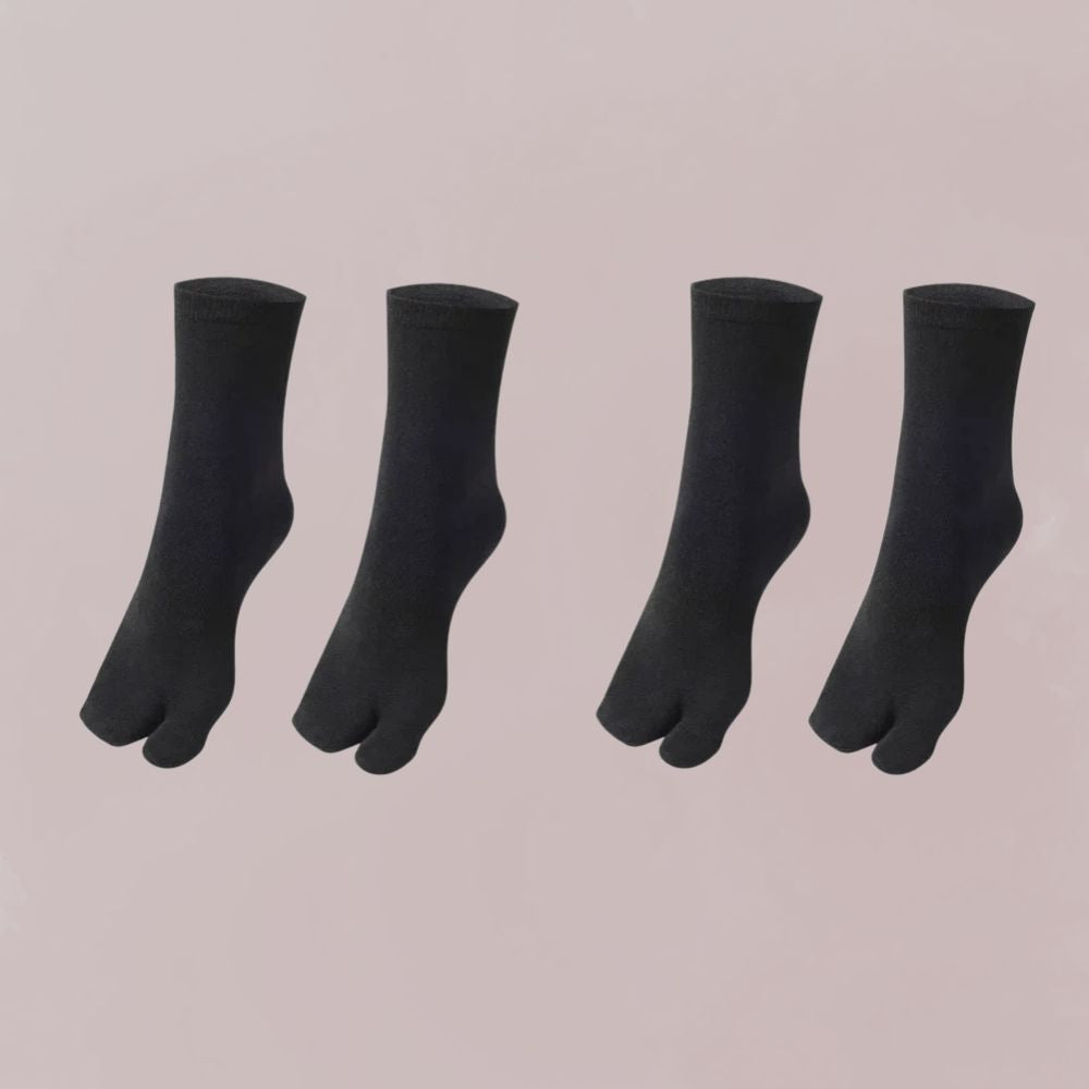 chaussettes tabi noires deux paires style japonais confort quotidien