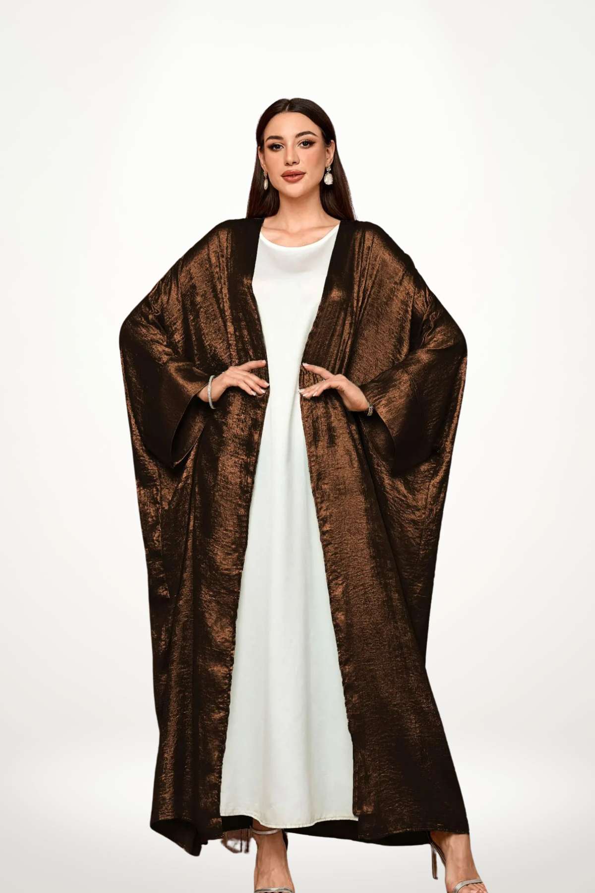 Robe Kimono Maternité Moomaya - Manches Longues, Coton, Boutonnage Facile - Allaitement & Grossesse
