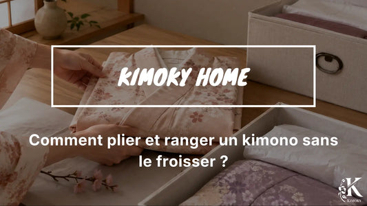 Kimono moderne soigneusement plié à plat pour le ranger sans le froisser