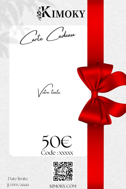 visuelle pour une carte cadeau Kimoky de 50€