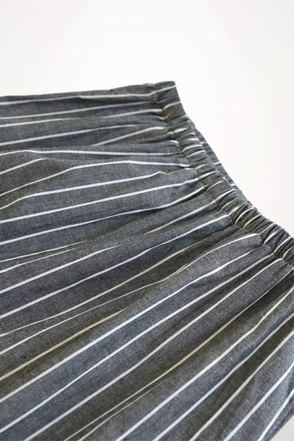 Men's Cotton Kimono Pajamas | Striped ¾ Sleeve Set