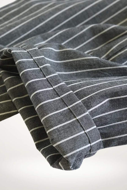 Men's Cotton Kimono Pajamas | Striped ¾ Sleeve Set