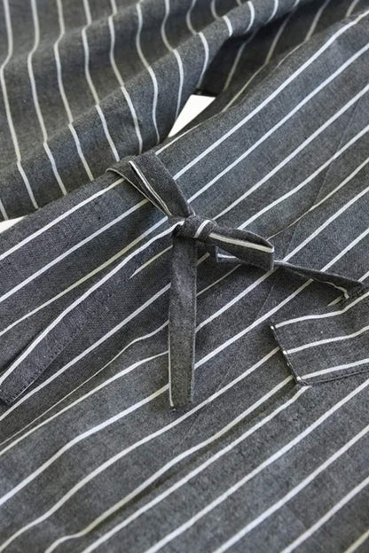 Men's Cotton Kimono Pajamas | Striped ¾ Sleeve Set