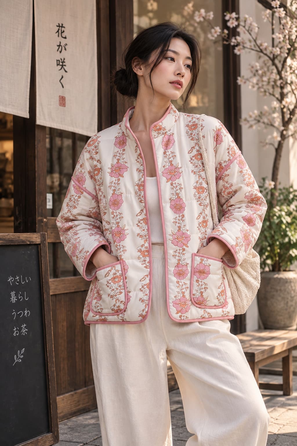 Veste Kimono Fleurie Femme – Élégance Japonaise, photo 2