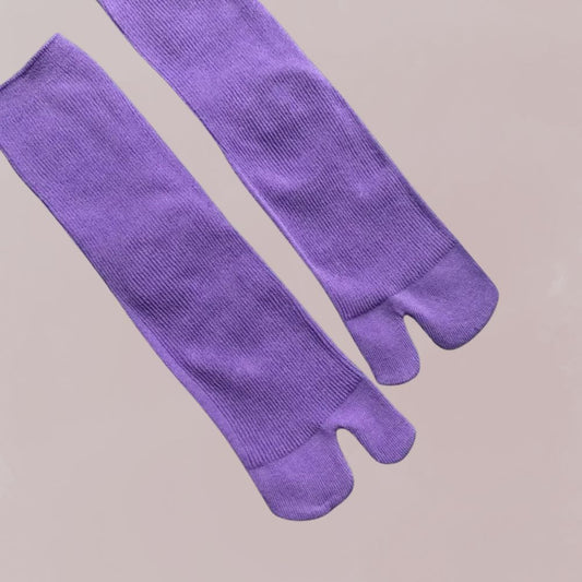 chaussettes tabi violet coton style japonais pour kimono unisexe