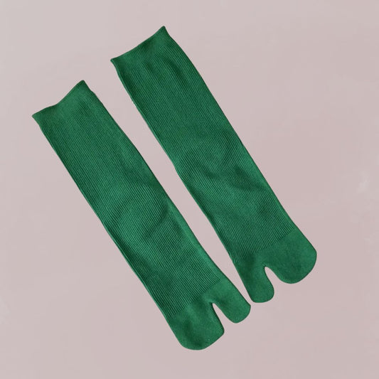 chaussettes tabi vert émeraude coton unisexe tradition japonaise pour kimono 