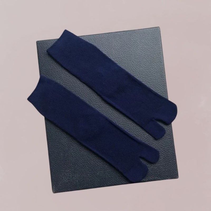 chaussettes tabi bleu marine unisexe tradition japonaise coton pour kimono 