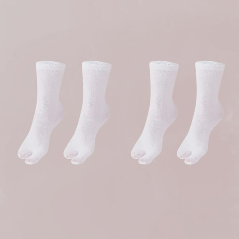 chaussettes tabi  blanches deux paires tradition japonaise style épuré 