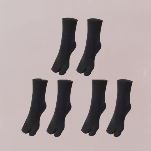 chaussettes tabi  noires trois paires confortables style kimono traditionnel 