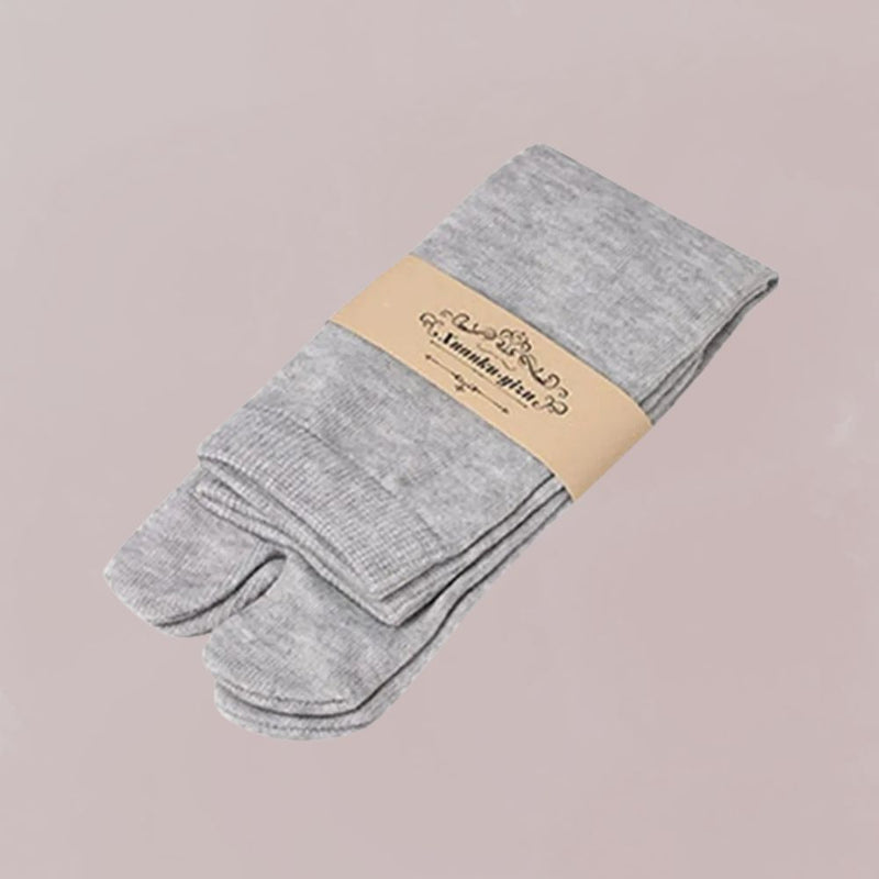 chaussettes tabi  grises deux paires confortables style kimono japonais 