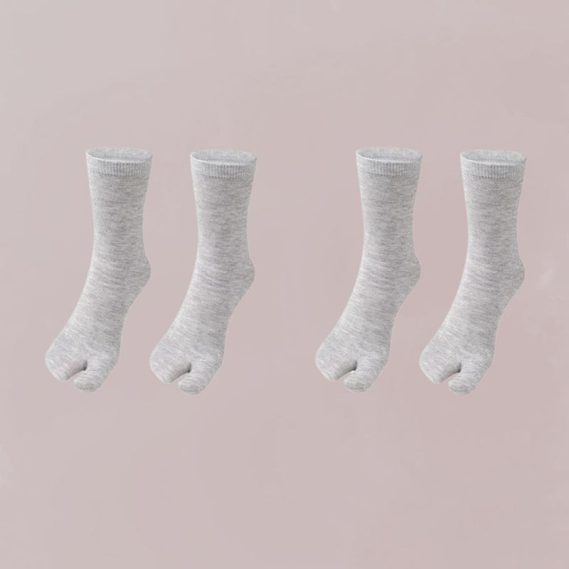 chaussettes tabi  grises deux paires confortables style kimono japonais 
