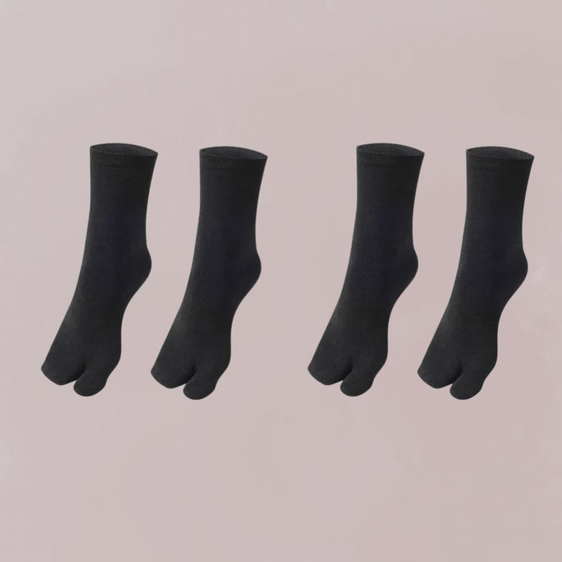 chaussettes tabi  noires deux paires style japonais confort quotidien 