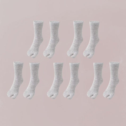 chaussettes tabi  grises cinq paires style japonais discret et confortable 