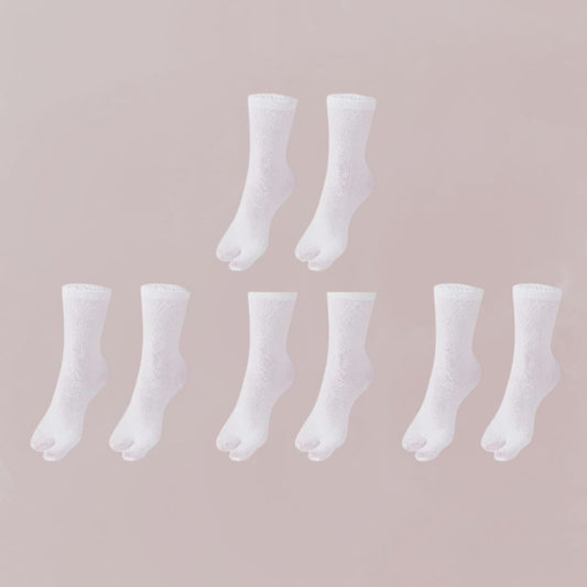 chaussettes tabi  blanches quatre paires inspiration kimono japonais moderne 