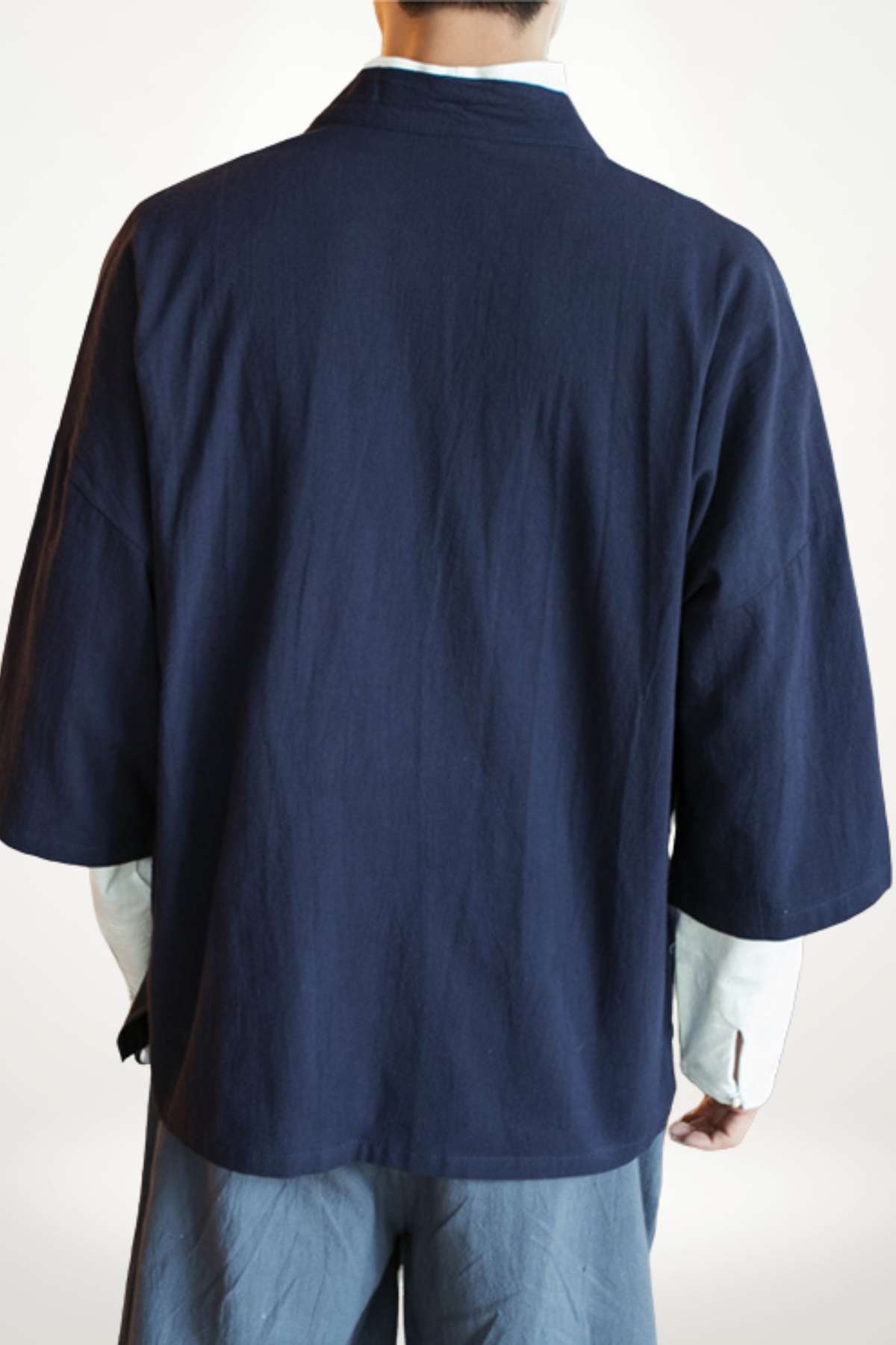 Men's Kimono Shirt | Japanese Style Kimoky Navy blue / XXL Men's Kimono Shirt | Japanese Style Kimoky Navy blue / XXL